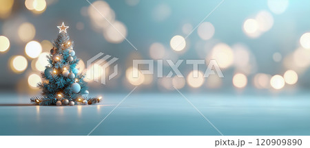 柔らかな光を放つ絵のようなクリスマスツリー 120909890