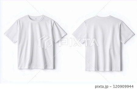 ブランディング・モックアップ用白Tシャツ ブランディング・モックアップ用白Tシャツ 120909944