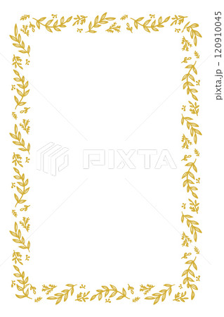 Rectangular golden frame with leaves and berries, winter holidays festive vector with copy space Rectangular golden frame with leaves and berries, winter holidays festive vector with copy space 120910045