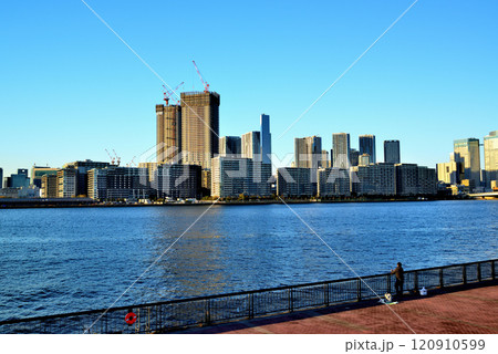 豊洲ぐるり公園から観る晴海フラッグと高層マンション 120910599