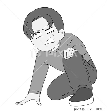立ち上がる男性 グレー 120910910