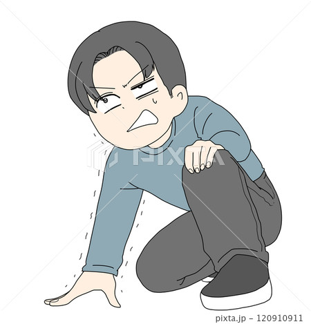 立ち上がる男性 震える 120910911