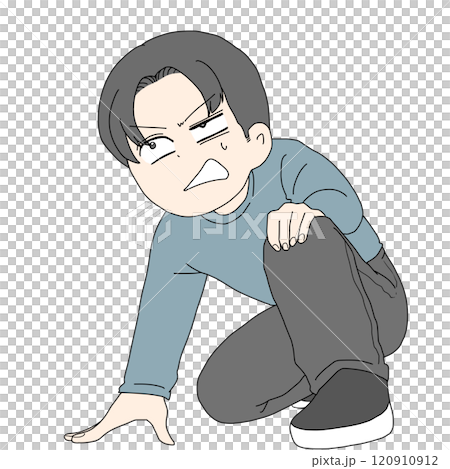 立ち上がる男性  120910912