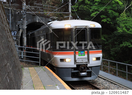 飯田線田本駅を通過する特急伊那路 飯田線田本駅を通過する特急伊那路 120911487