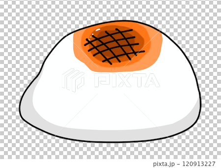 A simple, baked round rice cake with a solid color A simple, baked round rice cake with a solid color 120913227