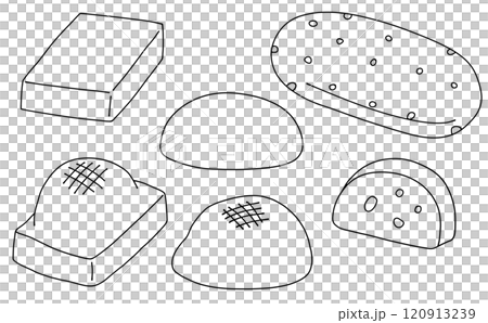 ゆるめシンプルお餅セット　線画 120913239