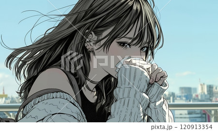 咳き込んでいる体調の悪そうな若い女性