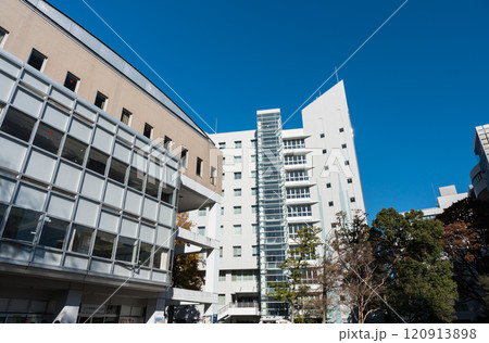 電気通信大学のキャンパス　大学会館　冬晴れの青空　東京都調布市調布ケ丘 120913898