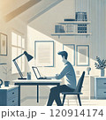 デスクで仕事中 120914174