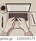 ノートパソコンで仕事中 120914175