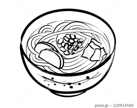 かけうどん筆書きベクターイラスト 120914560
