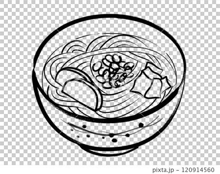 かけうどん筆書きベクターイラスト 120914560
