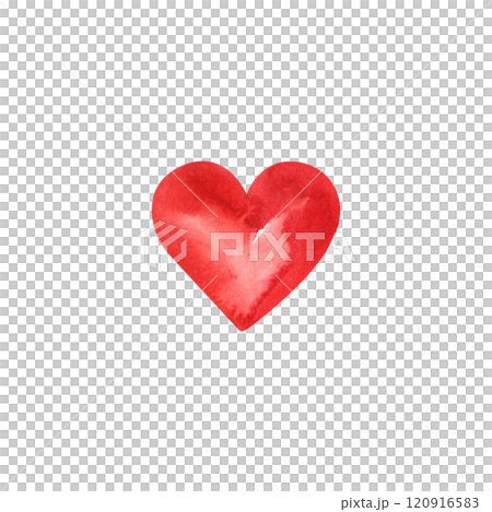 Heart for valentine. Rounded symmetrical vintage watercolor shape for February 14 decoration. Isolated illustration. Heart for valentine. Rounded symmetrical vintage watercolor shape for February 14 decoration. Isolated illustration. 120916583