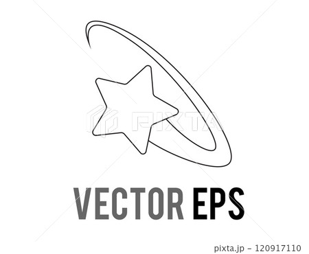 Stylized star black line icon swirling in a ring circle, feeling dizzy symbol 120917110