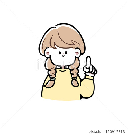 人差し指を立てる女の子のイラスト 人差し指を立てる女の子のイラスト 120917218