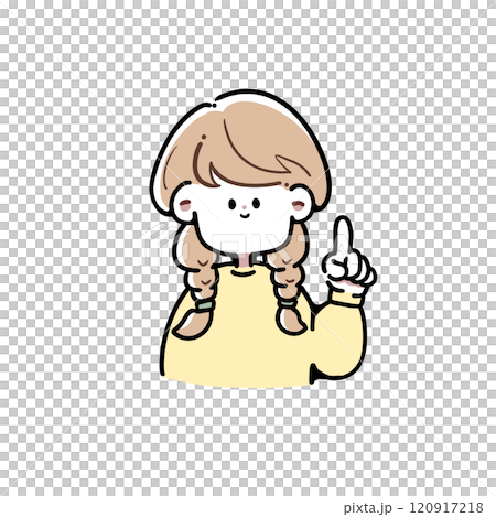 人差し指を立てる女の子のイラスト 人差し指を立てる女の子のイラスト 120917218