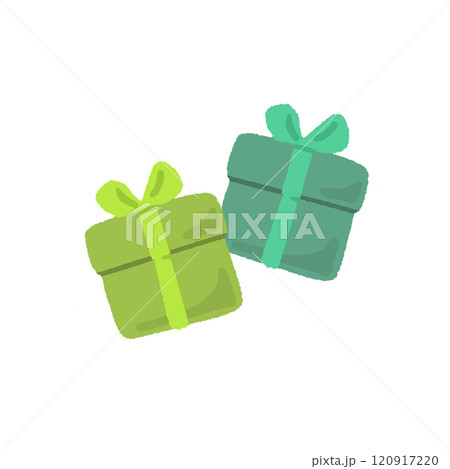 2つの緑色のプレゼントボックス 2つの緑色のプレゼントボックス 120917220