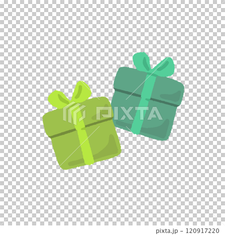 2つの緑色のプレゼントボックス 2つの緑色のプレゼントボックス 120917220