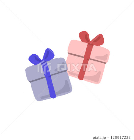 赤と青のプレゼントの箱 120917222