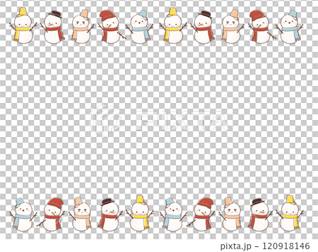 Colorful snowman frame Colorful snowman frame 120918146