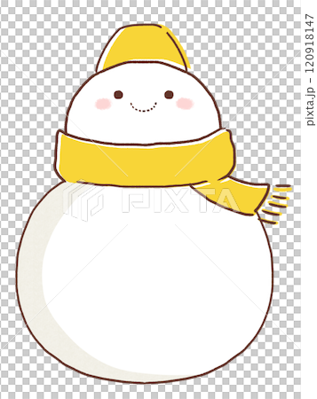 戴著黃色圍巾的雪人的插圖 120918147