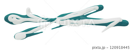 green watercolor drop zigzag isolated on white background 120918445