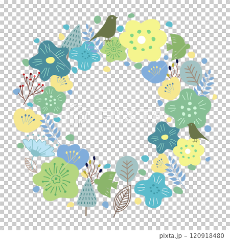 斯堪的納維亞風格無縫花圈的插圖 120918480