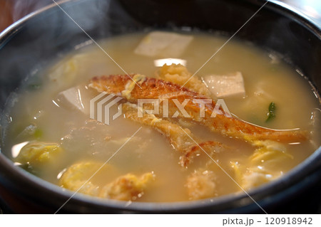 Dried pollack hangover soup is the classic hangover food in Korea 120918942