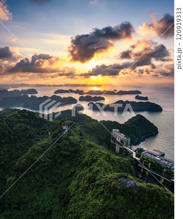 Beautiful landscape Lan Ha bay view from the Cat Ba Island. Beautiful landscape Lan Ha bay view from the Cat Ba Island. 120919313