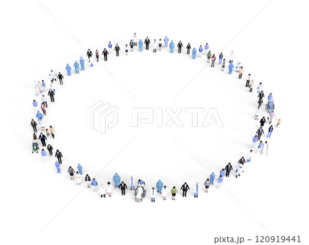 円形に並ぶ医療従事者と患者 Large 120919441