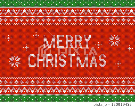 ニット風のクリスマスの背景イラスト 120919455