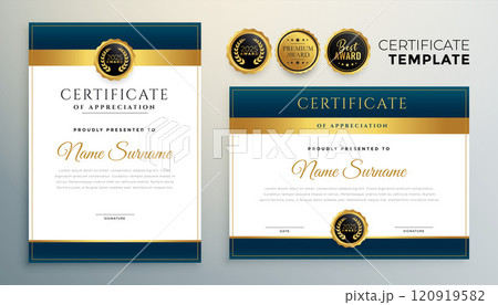 modern diploma certificate multipurpose template in golden color modern diploma certificate multipurpose template in golden color 120919582