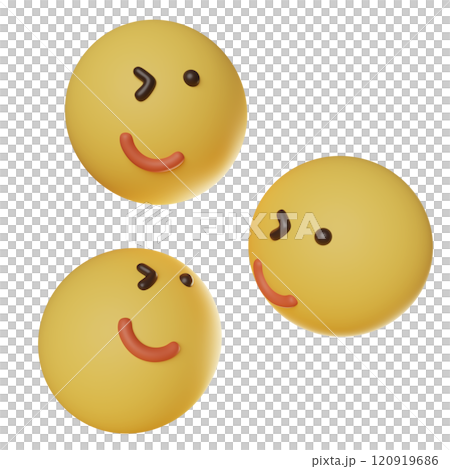 blinking face emoticon 3D graphics 120919686