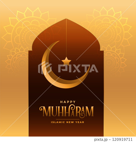 traditional happy muharram festival card design traditional happy muharram festival card design 120919711