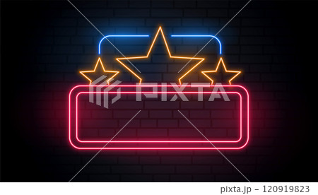 stars neon frame with text space stars neon frame with text space 120919823