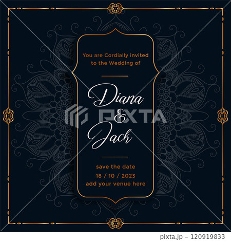 ethnic mandala wedding card template design 120919833