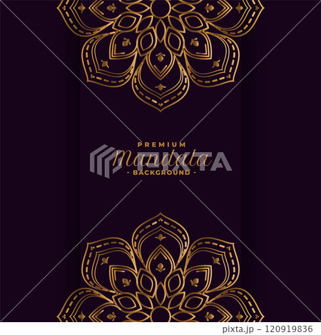 golden mandala decorative background design 120919836