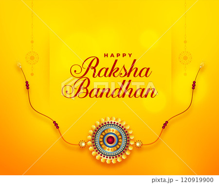 happy raksha bandhan yellow greeting card design happy raksha bandhan yellow greeting card design 120919900