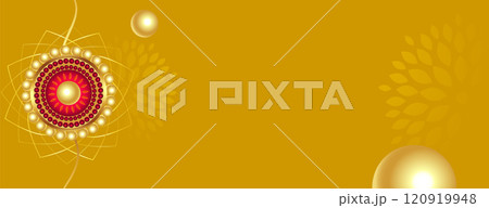 raksha bandhan golden banner with text space 120919948