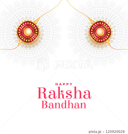 raksha bandhan wishes card with rakhi on white background 120920026