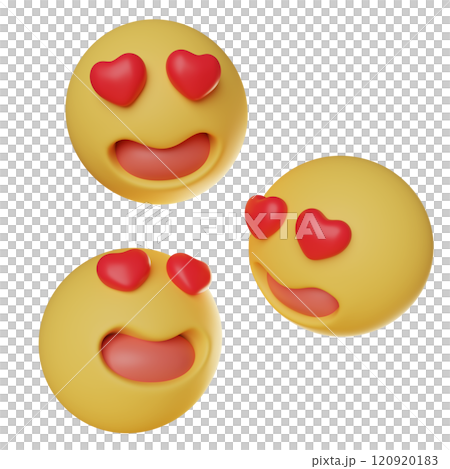 falling in love face emoticon 3D graphic 120920183