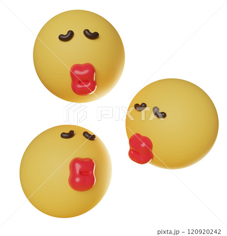 kissing lips face emoticon 3D graphic kissing lips face emoticon 3D graphic 120920242