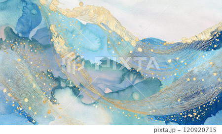 アルコールインク、金箔風背景素材 120920715