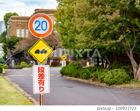 規制標識 323「最高速度」・警戒標識 209の3「路面凹凸あり」・法定外看板「段差有り」 規制標識 323「最高速度」・警戒標識 209の3「路面凹凸あり」・法定外看板「段差有り」 120921723