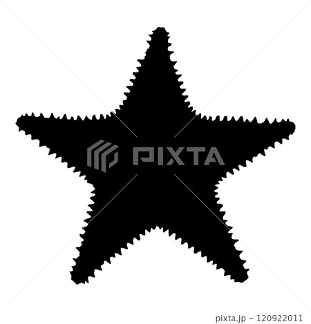 Starfish isolated black silhouette. Side view. Marine animal. White background. Vector illustration clipart. Starfish isolated black silhouette. Side view. Marine animal. White background. Vector illustration clipart. 120922011