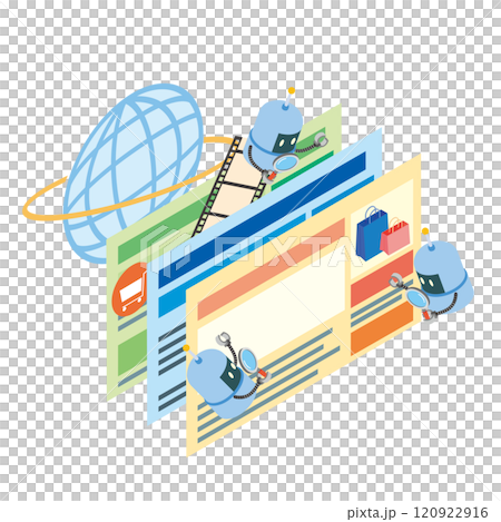 webクローラーのイメージイラスト 120922916