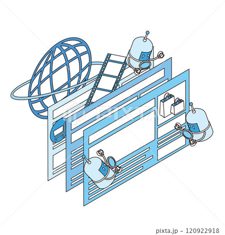webクローラーのイメージイラスト 120922918