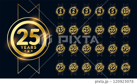 anniversary label celebration emblem big set anniversary label celebration emblem big set 120923078