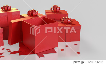 The Red gift box for celebration or holiday concept 3d rendering. 120923203