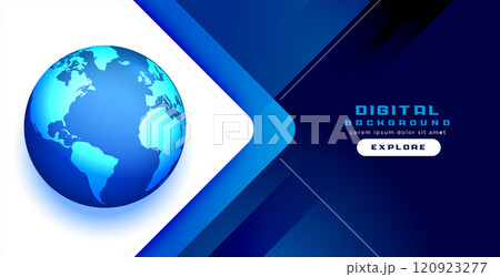 digital blue world concept banner design 120923277